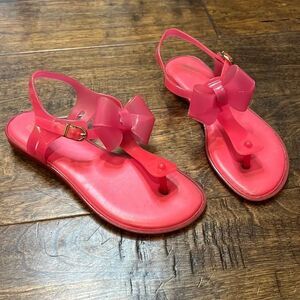 Mini Melissa Hot Pink Bow Jelly Sandal, 2!
